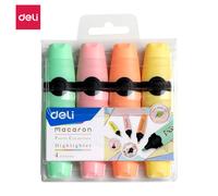 Stylo surligneur à pointe en ciseau Deli, couleurs pastel, 4 pièces