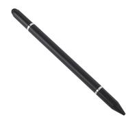 Stylo tactile capacitif 3 en 1 avec pointe transparente - Pointe en silicone souple - Pour affichage intelligent et calendrier numérique - Matériau ABS (noir)
