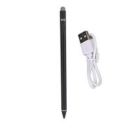 Stylo Tactile capacitif, Stylo Tactile Universel pour Tablette et téléphone, Pointe Fine de 1 à 2 mm en Alliage d’Aluminium, avec Charge par USB, Compatible, (Noire)