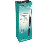 Stylo Tactile Rétractable - BIC - Antimicrobial Tech - Pointe Moyenne 1,00 mm - Noir - Lot de 12