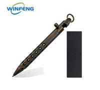 Stylo Tactique Créatif À Boulons En Laiton,Stylo À Bille De Signature Professionnelle Pour Auto-Protection,Papeterie De Bureau Pour Étudiants - Type Black With Box