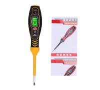 Stylo testeur de tension AC numérique avec embout de tournevis Détecteur de tension NCV Rétro-éclairage LCD Alarme sonore et lumineuse Détecteur de fil neutre en direct Arrêt (Tournevis plat jaune)