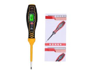 Stylo testeur de tension AC numérique avec embout de tournevis Détecteur de tension NCV Rétro-éclairage LCD Alarme sonore et lumineuse Détecteur de fil neutre en direct Arrêt (Tournevis plat jaune)