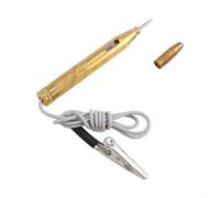 Stylo testeur de tension électrique avec sonde en acier et lampe, détecteur de circuit 6 V/12 V/24 V pour voitures, motos, bateaux, remorques, câblage basse tension et fusibles avec pince de terre