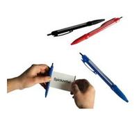 Stylo triche avec une bannière déroulante rouge crayon insolite original Rouge G