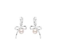Stylo Trousse Colle Bijoux Elegant Bow Pearl Earrings | Classic Design With A Feel | Exquisite A Fashionable Accessory For All Occasions | Shows Off A Woman's And Charm Pâte Moules Stylo (A, One Size)