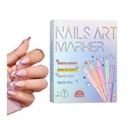 Stylo Vernis | 12 Couleurs Outil De Manucure Séchage Rapide,0.5mm Marqueurs de Gel Imperméable pour Peinture d'Ongles | pour Femmes Peinture et Dessin de Vernis à Usage Maison Salon et Fête
