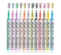 Stylo Vernis à Ongles 12 Couleurs Outils De Dessin À Pointe Fine