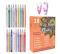 Stylo Vernis à Ongles - 18 couleurs pointe fine tenue longue durée - Marqueurs Vernis Créatifs Loisirs Créatifs,Pour salon maison fête filles femmes adolescentes été printemps mariage quotidien