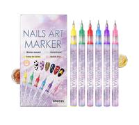 Stylo Vernis à Ongles 6 Couleurs Pointe Fine Sèche Marqueurs Design | Ensemble de Stylos Vernis à Séchage Femmes Filles Adultes Salon Maison DIY Dessin Peinture