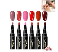 Stylo Vernis à Ongles, Feutre Vernis à Ongles, 6 Couleurs, Accessoires de Peinture pour Manucure, Séchage Rapide sans Lumière, pour Professionnelle ou à Domicile, Voyage (Style C)