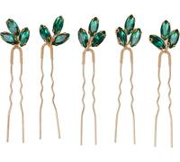 Stylo vert en strass Vintage Léger exquis Bijoux de mariage pour demoiselle d'honneur 5pcs