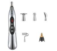 Stylo vibrant, stylo d'acupuncture électronique 9 vitesses, rechargeable par USB pour soulager la douleur, vibrant avec 5 têtes de massage pour soulager la douleur disparue