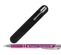 Stylo Violet Nounou gravure Super Nounou avec sa Pochette velours - Cadeau original pour Nounou, pour la fête des Nounous, Noël, Anniversaire, fin de contrat, fin d'année scolaire