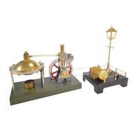 Stylomira Kit de machine à vapeur verticale à monter soi-même avec chaudière sphérique + générateur de vapeur rétro et modèle de scène de réverbère, ensemble de bureau éducatif pour les amateurs et