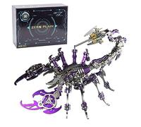 Stylomira Kit de modèle 3D Scorpion en métal - Puzzle à assembler soi-même pour adultes - Acier inoxydable - Insectes mécaniques - Cadeau créatif - Affichage de bureau (200 + pièces/violet)