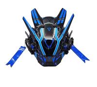 Stylomira Masque Cyberpunk avec visière, masque futuriste lumineux à LED, équipement facial pour cosplay et costume d'Halloween