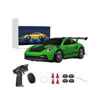 Stylomira Voiture de dérive RC en alliage à l'échelle 1/43 avec gyroscope réglable, 2,4 G 4WD 2 modes de conduite RC voiture de course avec lumières LED, modèle de course de bureau pour les amateurs