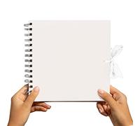 Styloo Album photo carré blanc 50 feuilles 20 x 20 cm Papier kraft Scrapbooking Projets d'art et d'artisanat (M, blanc)