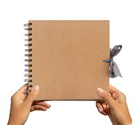 Styloo Album photo carré marron 50 feuilles 20 x 20 cm Papier kraft pour scrapbooking, projets d'art et d'artisanat (M, marron)