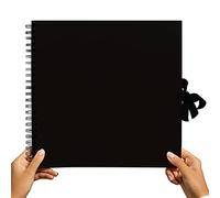 Styloo Album photo carré noir pour scrapbooking 40 feuilles 30 x 30 cm papier kraft scrapbooking projets d'art et d'artisanat (grand, noir)