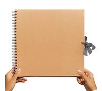 Styloo Grand album photo carré pour scrapbooking 40 feuilles 30 x 30 cm Papier kraft Scrapbooking Projets d'art et d'artisanat (grand, marron)