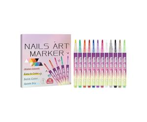 Stylos - 12 couleurs, marqueurs, transitions de couleurs riches | Stylo de doublure à points de contrôle de pointe de précision, outils de manucure pour Salon de manucure à domicile,