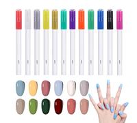 Stylos 3D - 12 pièces, ensemble de stylos pour vernis à ongles, séchage rapide | Stylo vernis à pointe ultra fine, stylo gel pour femmes, salon de manucure à domicile, projet de pratique, pas