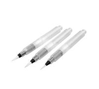 Stylos à bille à colorier à l'eau, ensemble de 3 [Preuve de fuites] Pinceau Aqua Pen pour aquarelle, crayon hydrosoluble, marqueurs, couleurs unies ou pigment en poudre, rechargeable, calligraphie 15.