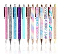 Stylos à Bille Brillants,12 PCS Stylo Rétractable en Métal,Stylos à Bille Rétractables à Encre,Stylo à Bille Paillettes pour Anniversaire Mariage Noël École Fournitures de Bureau,1,0 mm, Encre Noire