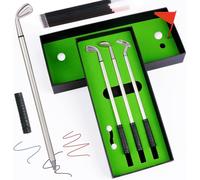 Stylos À Bille De Golf Coffret, Mini Clubs De Golf En Métal Créatifs Drôle Stylo, Souvenir D'un Parcours De Golf Stylos, Cadeaux Pour Hommes, Femmes Ou Adolescent, Cadeau De Fête Des Pères