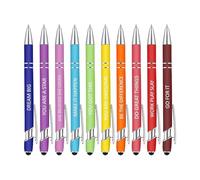 Stylos à bille de motivation, stylo à bille pour écran tactile - Stylo à pointe en métal pour écran tactile,10X fournitures scolaires, stylos à bille fantaisie pour cahiers, mémos, liste de choses à f