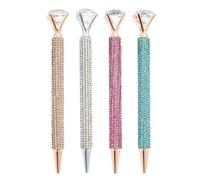 Stylos à bille diamant, stylos en métal cristals pailleté, stylo à bille rétractable élégant, outil d'écriture en strass scintillant avec grande pierre précieuse, pour amis, collègues, enseignants