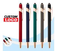 Stylos à bille en métal avec pointe stylet pour écrans tactiles, papeterie d'écriture, cadeaux scolaires et de bureau, nom de Logo personnalisé gratuit sky blue