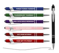 Stylos à Bille - Kit de Sept Fournitures Scolaires Originales | Stylos À Encre Liquide Pour L'Écriture | Pour Entreprise, Club, , Étudiants, Enseignants, Amis, Collègues, Dessin, Soulignement Et Journ