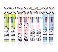 Stylos À Bille Panda De Dessin Animé 8 Pièces, Stylos À Bille Mignons, Stylos À Bille 10 Couleurs, Stylos De Papeterie Pour Filles, Stylos À Bille À Clic