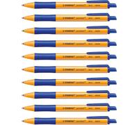 Stylos à bille rétractables - STABILO pointball - Pack de 10 - bleu