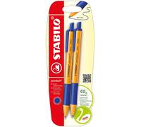 Stylos à bille rétractables - STABILO pointball - pack de 2 - bleu