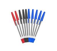 Stylos à Bille Topwrite Lot de 10 Pointe Fine Multicolore (Bleu, Noir, Rouge)