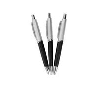 Stylos à Bille Topwrite Lot de 3 Pointe 1mm Gris Clip Métallique