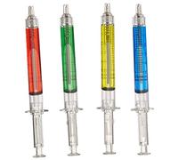 Stylos À Billes Stylos Créatifs Syringe Forme Ballpoint Stylos Imitation Pin Ballpoint Pens Multi Fonction Rouge Vert Bleu Jaune Stylos Liquide Pour Maison De Bureau Scolaire 4pcs,