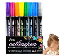 Stylos à dessin - Lot de stylos à dessin - 8 couleurs - Marqueurs d'art à pointe fine - Journal Doodling - Décoration de carte d'anniversaire | Kit de marquage de couleur créatif pour croquis