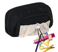 Stylos à double fermeture éclair, support de règle | Organisateur multi-compartiments pour collège, lycéens, filles, garçons, accessoires d'études pour adultes, salle de classe durable, sty, noir, se