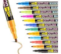 Stylos À Double Ligne À Paillettes, Marqueur Éblouissant Doodle, 12 Couleurs Métalliques (Argent) Pour Art, Dessin, Carte De V¿Ux, Affiche, Bricolage