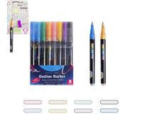 Stylos à double ligne | Marqueurs à paillettes pour la peinture, stylos à double ligne pour dessin, loisirs créatifs, journal, cartes de vœux