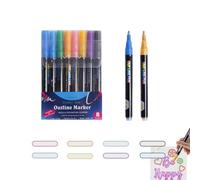 Stylos à double ligne | Stylos à paillettes à double ligne pour la peinture - Écriture auto-tracée pour loisirs créatifs, journal, cartes de vœux