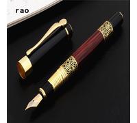Stylos À Encre De Luxe De Qualité 530, Rouge Doré, Sculpture D'acajou, Stylo À Plume Pour Le Bureau, Fournitures De Bureau Pour Étudiants