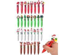 Stylos à encre de Noël - Collection de stylos de dessin animé, ensemble d'écriture multicolore, papeterie sur le thème du Père Noël, récompenses en classe, prix de fête, fournitures scolaires colorées