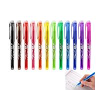 Stylos à encre gel effaçable - Stylo à bille rétractable effaçable | 12 couleurs d'encre lisse, pointe fine colorée de 0,5 mm pour dessiner, prendre des notes, écrire, voyager, travailler, journal