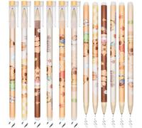 Stylos à encre gel effaçables - Kawaii, Fermeture Éclair en Silicone, Gel effaçable 0,7 mm, Animaux, Idéal pour École et Bureau (Kapi Bara 12 stylos)